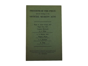 Freedom of the press and Official Secrets acts pamphlet