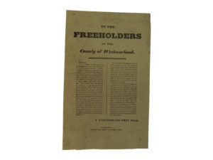 To the Freeholders of the County of Westmorland
